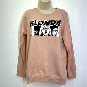 Blondie - Blondie Band Graphic Light Pink Long Sleeve Sweatshirt Size Small